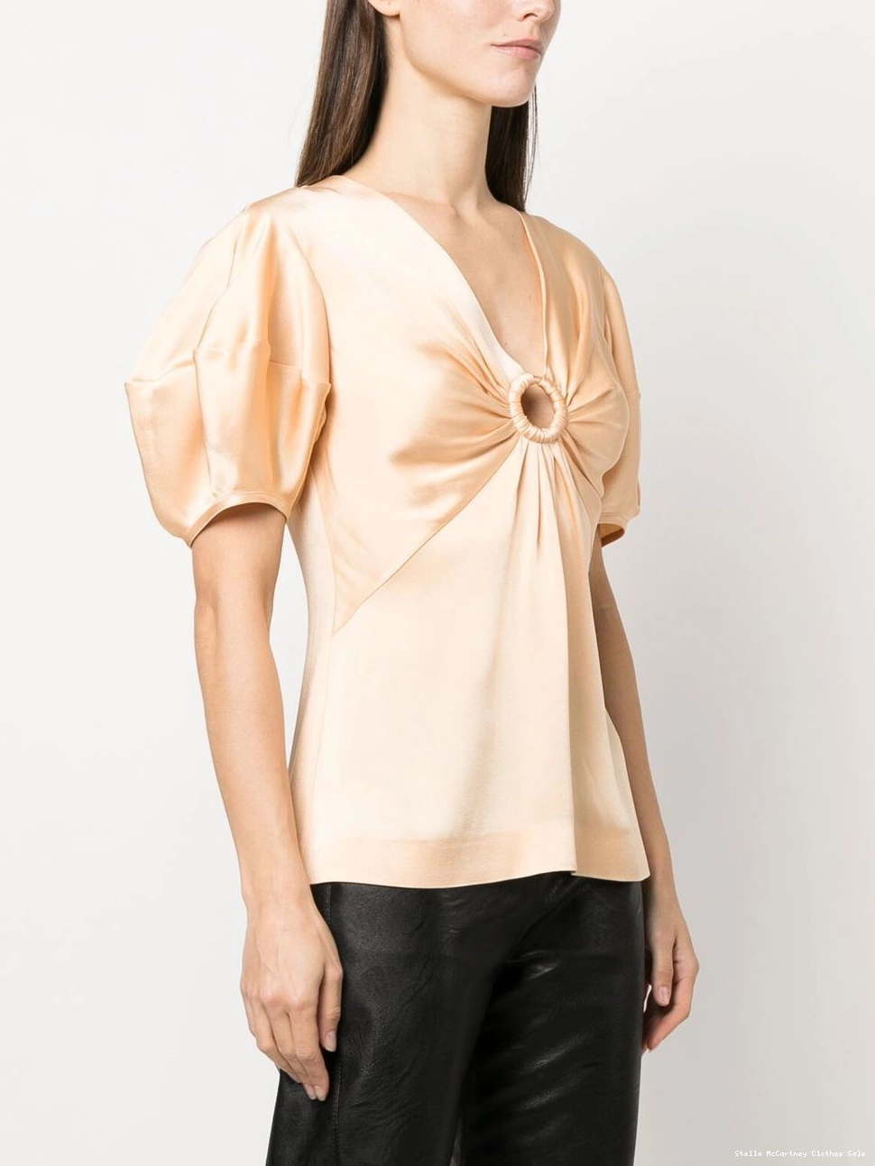 Affordable ruched blouse McCartney Stella Women puff-sleeve 0502